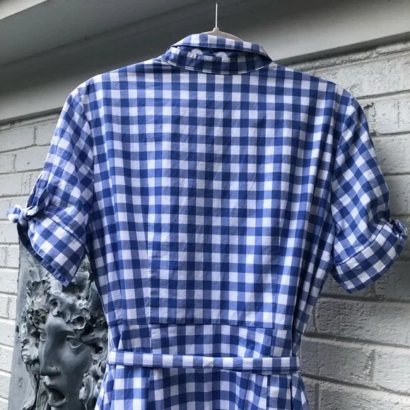 Talbots Blue Ruffled Smocked Midi Dress - Picture 8 of 14